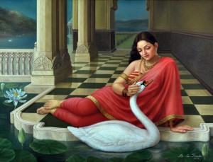Lady with swan